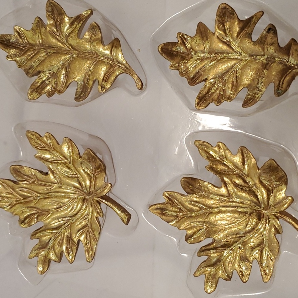 4 Gold Leaf 🍁 Fall Napkin Rings